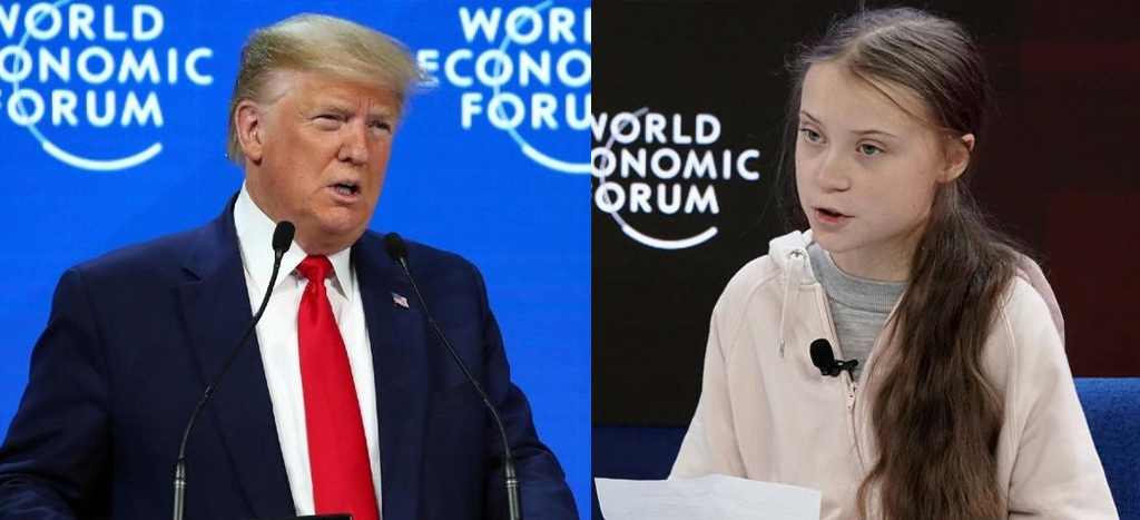 Chocan posturas de Greta Thunberg y Donald Trump en Davos | Video