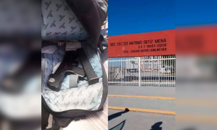 Hallan subametralladora en mochila de niño en Nuevo León