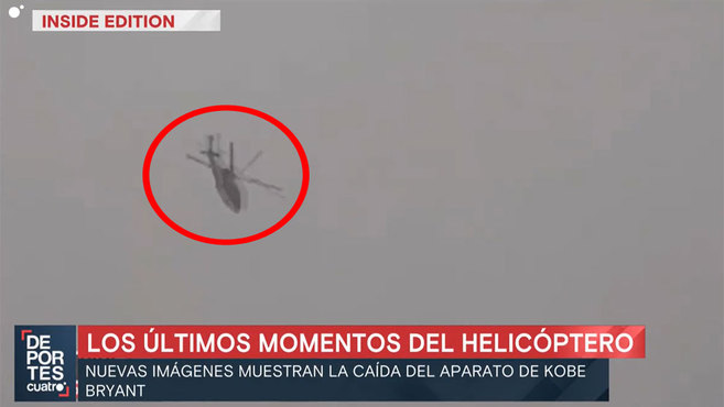 Salen a la luz las últimas imágenes del helicóptero de Kobe en el aire antes de perderse entre la niebla